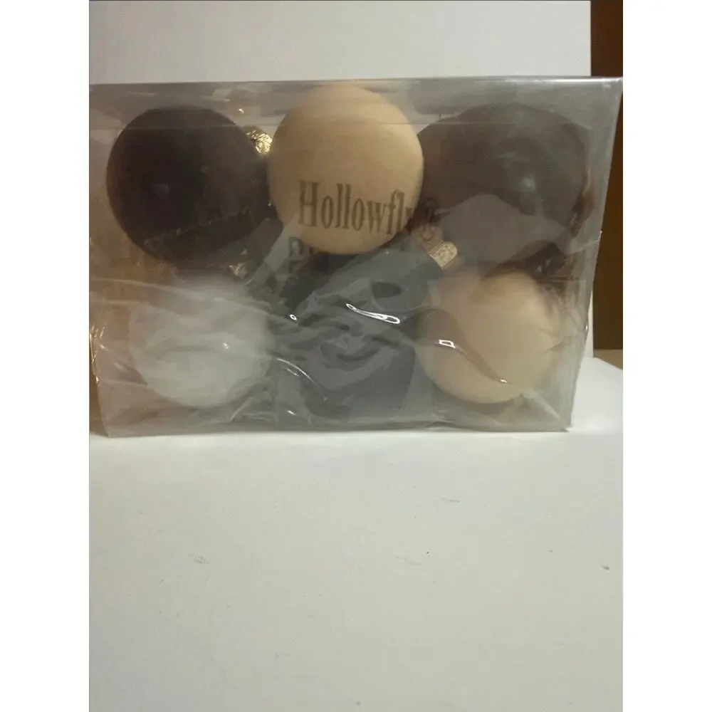 Holloway Matte Ornament Set in Cream, Brown, White